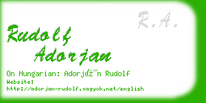 rudolf adorjan business card